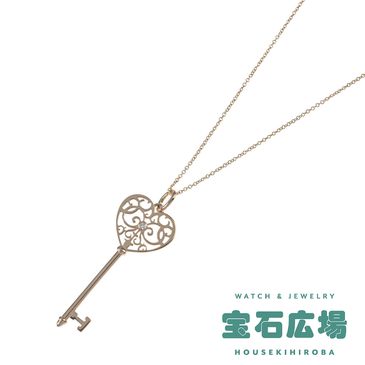ティファニー TIFFANY＆Co. エンチャント ハートキー ダイヤ ペンダントネックレス  中古 ユニセックス ジュエリー