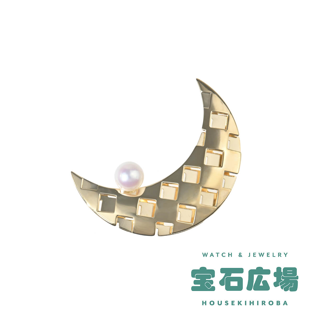 ミキモト MIKIMOTO ムーン 1Pパール ブローチ  中古 ユニセックス ジュエリー
