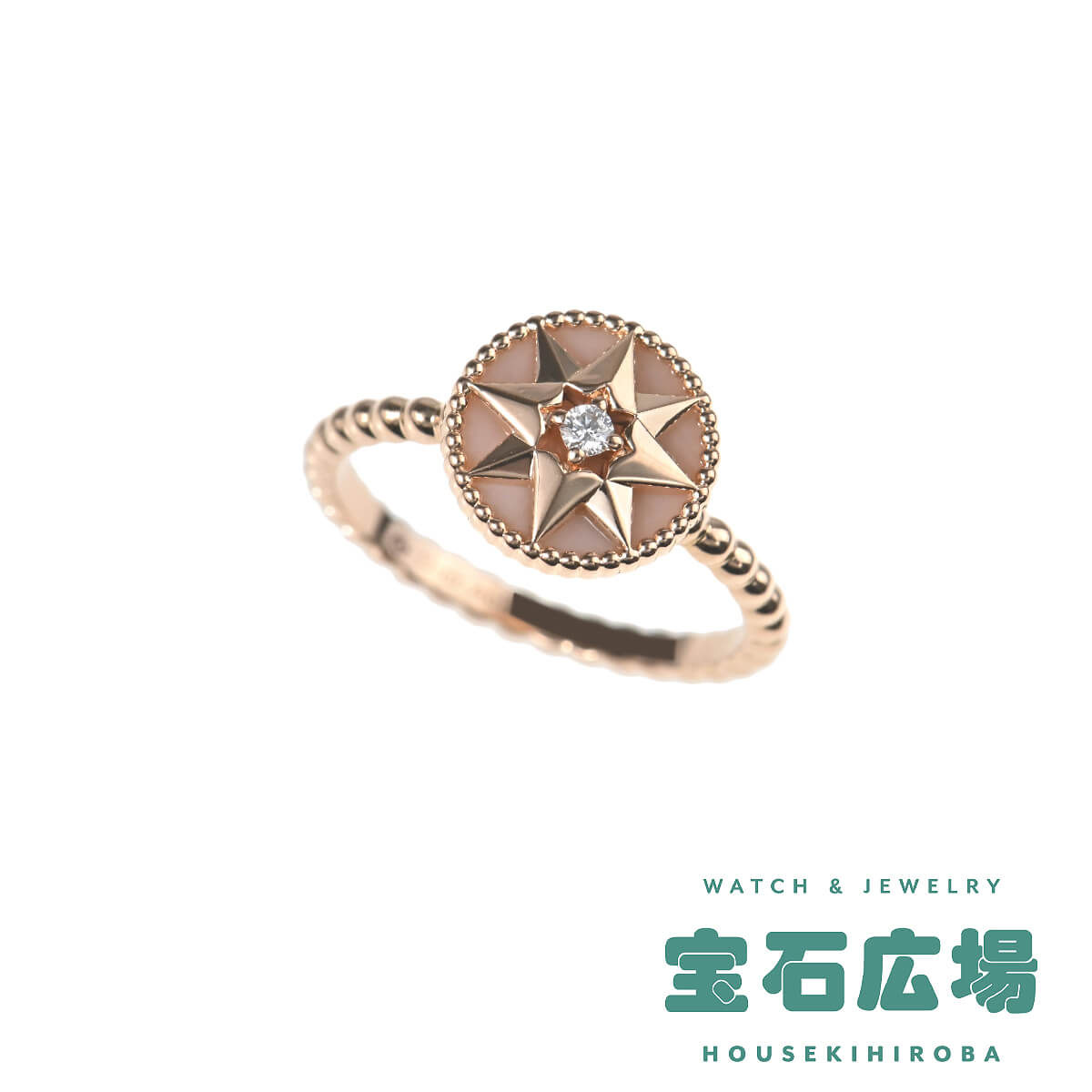 クリスチャン・ディオール ローズデヴァン ピンクオパール・1Pダイヤ リング JRDV95193 中古 ユニセックス ジュエリー