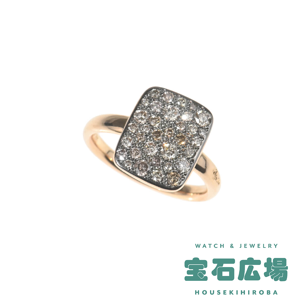 Pomellato ポメラートサッビアスクエアリング ポメラート Pomellato サッビア（スクエア） パヴェブラウンダイヤ