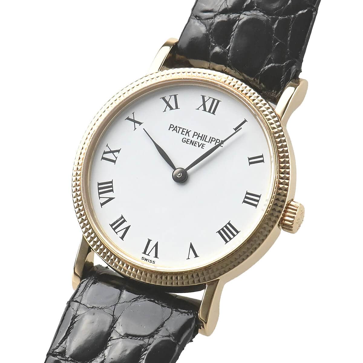 PATEK PHILIPPE パテックフィリップ 4809J-001 カラトラバ 腕時計 K18YG 革 レディース [中古] 4809J ホワイト PATEK PHILIPPE（パテックフィリップ）カラトラバ 中古