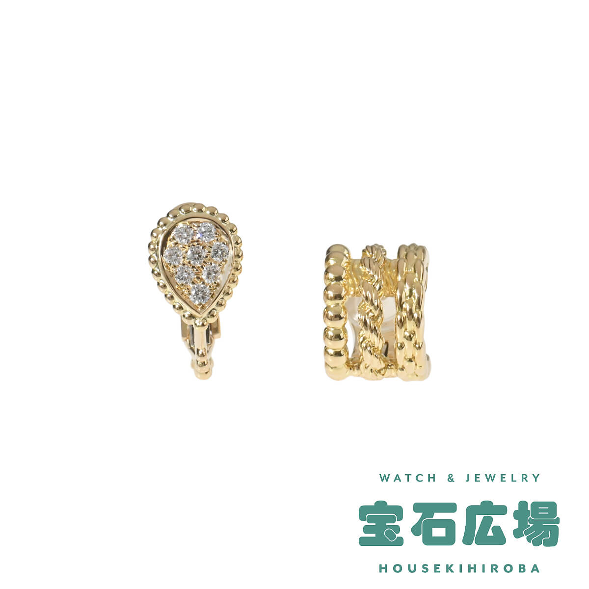 ブシュロン BOUCHERON セルパンボエム アシンメトリー ダイヤ ピアス&amp;クリップイヤリング JCO01550 中古 未使用品 ユニセックス ジュエリー