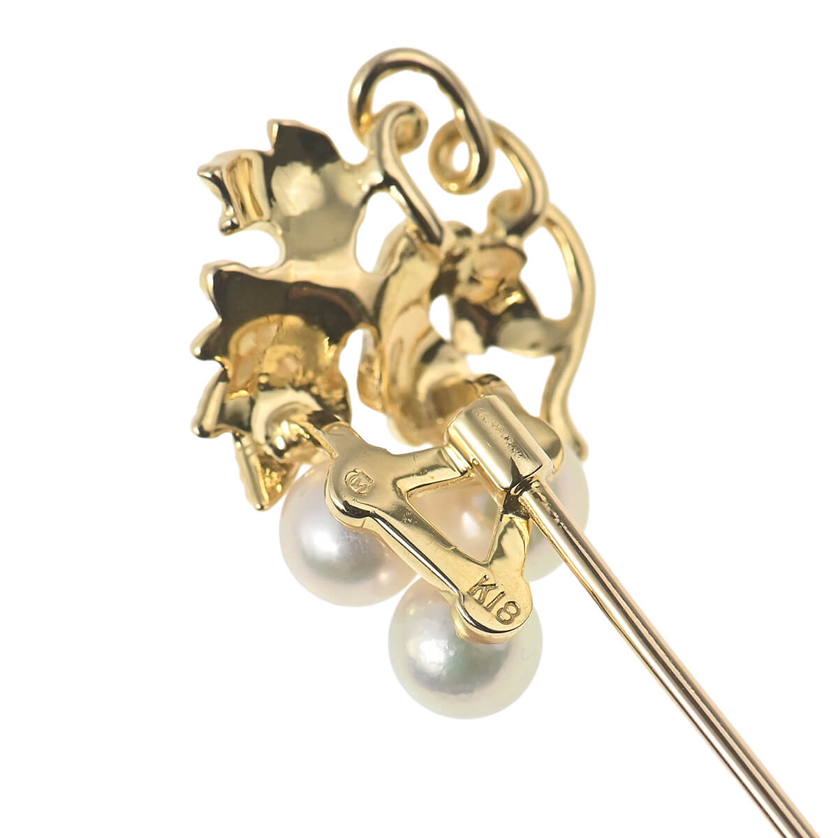 MIKIMOTO（ミキモト） ブドウ 3Pパール スティックピンブローチ 中古 