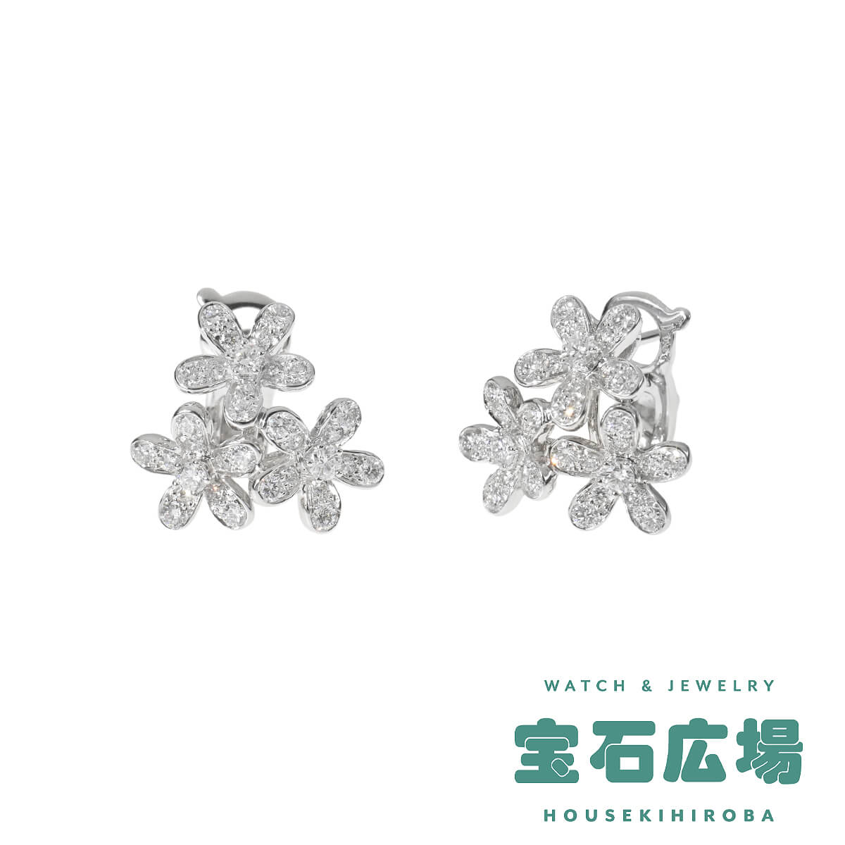 ヴァン クリーフ＆アーペル Van Cleef ＆ Arpels ソクラテス 3フラワー ダイヤ イヤリングピアス VCARB14300 中古 レディース ジュエリー