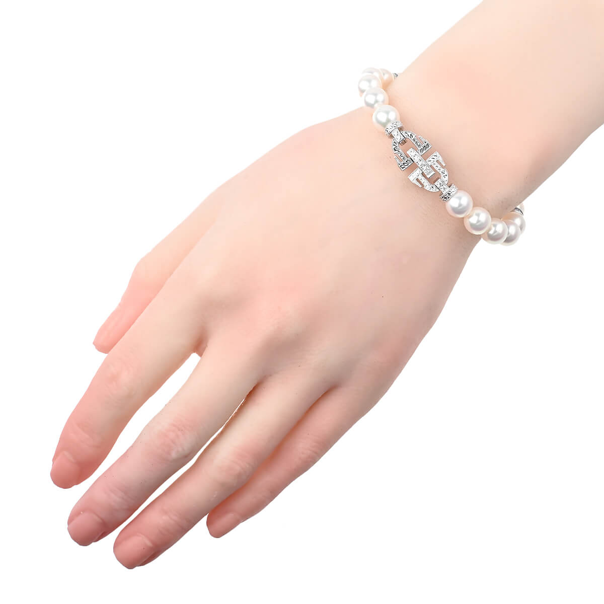 【極美品】ミキモト パール ブレスレット 現行クラスプ Mチャーム 付属品 MIKIMOTO（ミキモト） パール・サファイア・ダイヤ チョーカー