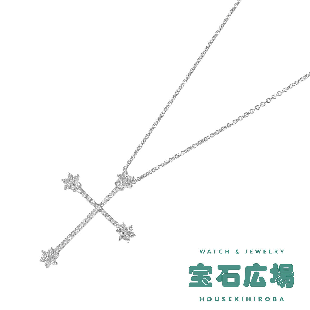 ポンテヴェキオ Ponte Vecchio フラワークロス ダイヤ ペンダントネックレス  中古 レディース ジュエリー