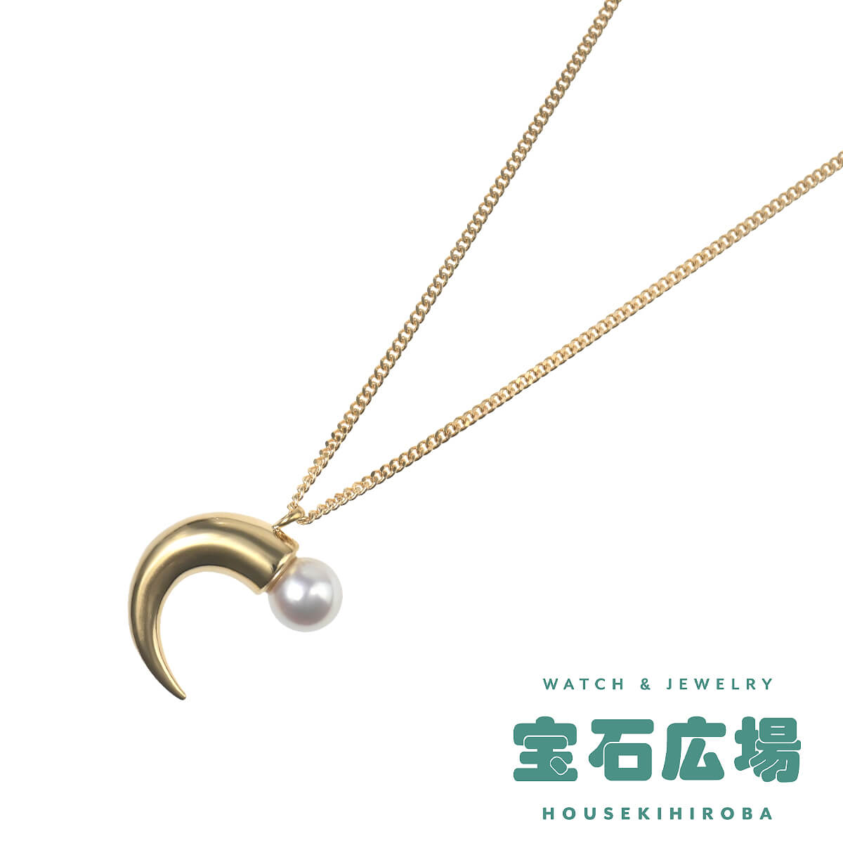 タサキ TASAKI デインジャー ホーン 1Pパール ペンダントネックレス P-15145-18KYG 中古 ユニセックス ジュエリー