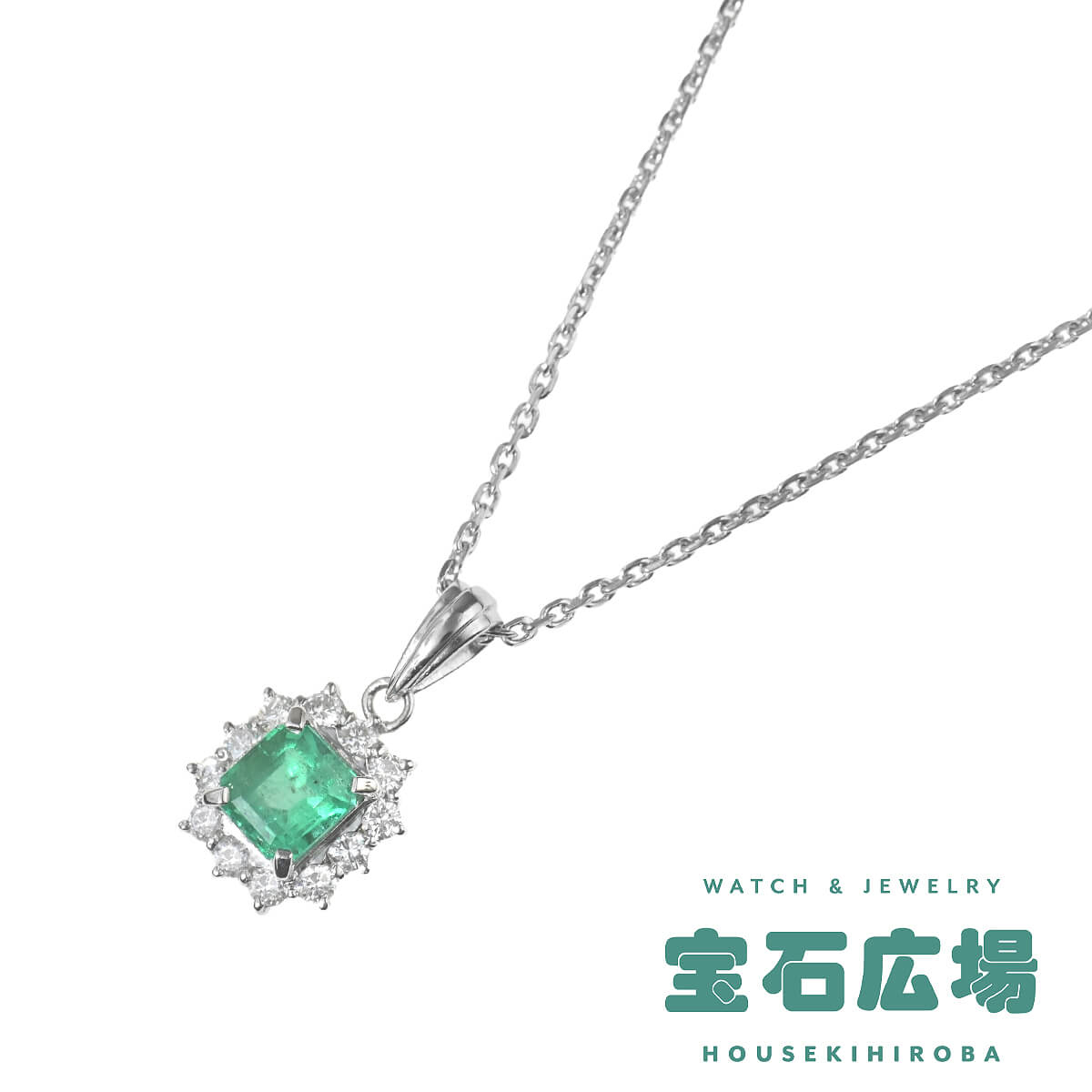 ノーブランド エメラルド・ダイヤ ペンダントネックレス  中古 レディース ジュエリー
