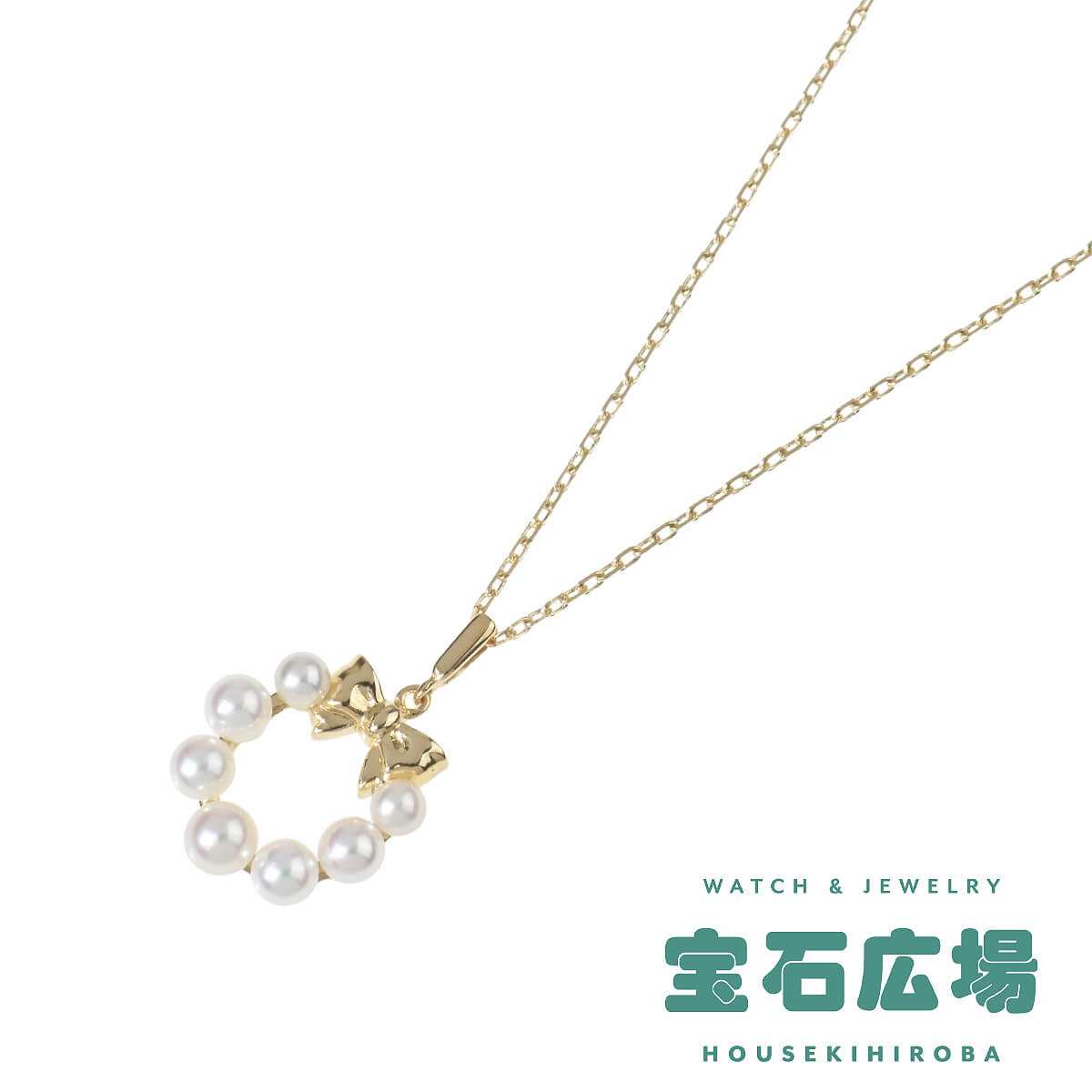 ミキモト MIKIMOTO リボンリース ベビーパール ペンダントネックレス  中古 レディース ジュエリー