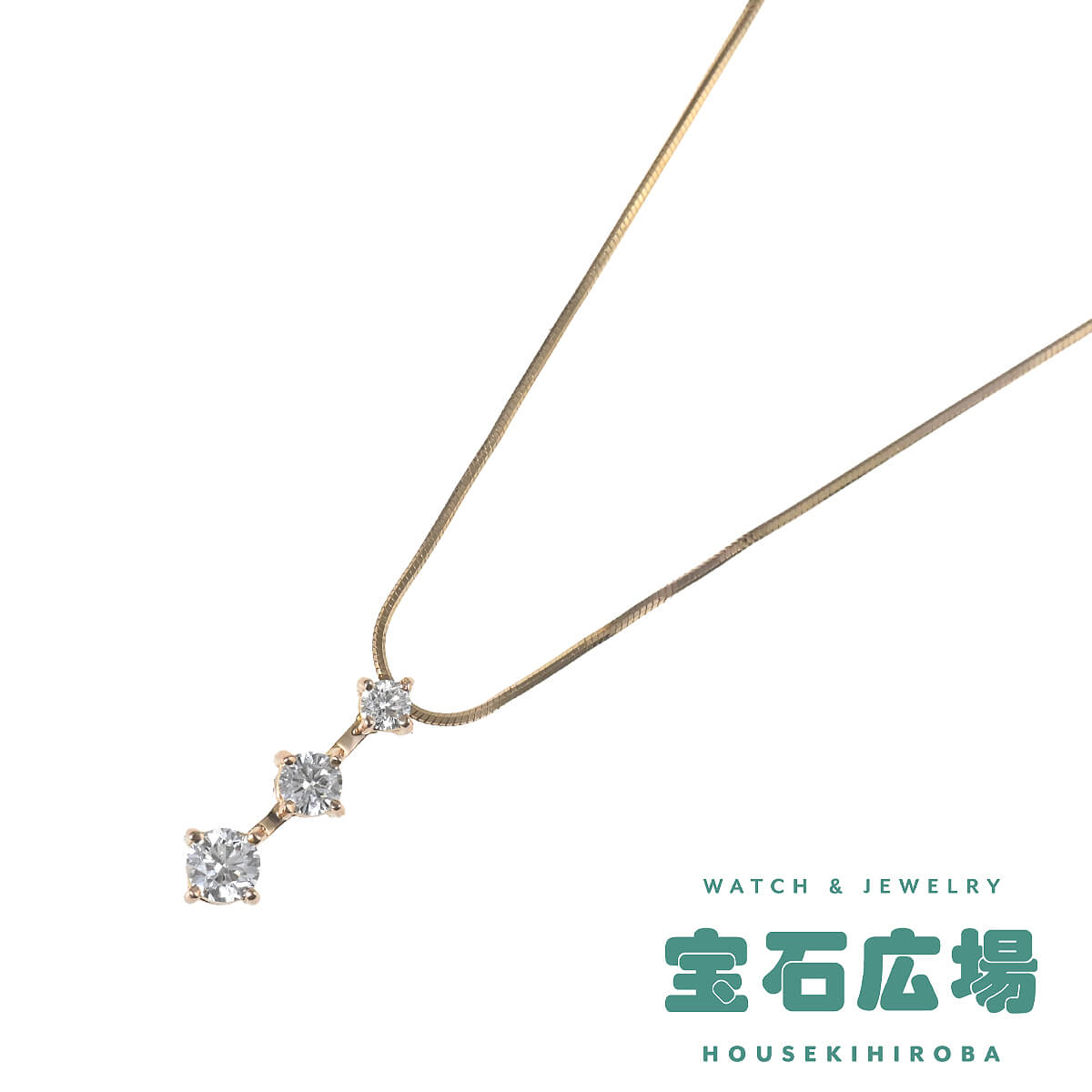 トリロジー 3Pダイヤ ドロップペンダントネックレス  中古 レディース ジュエリー