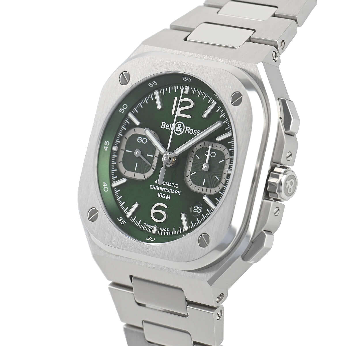ベル＆ロス BELL & ROSS BR05 CHRONO GREEN STEEL BR05C-GN-ST/SST 新品 メンズ 腕時計｜houseki-h｜02