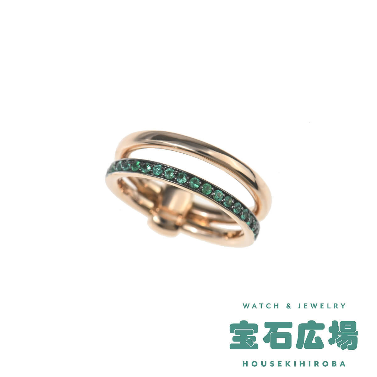 ポメラート Pomellato トゥギャザー エメラルド ダブルリング 