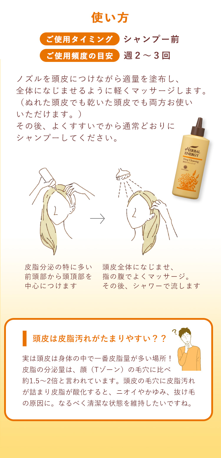 「HEディープクレンジング」使い方