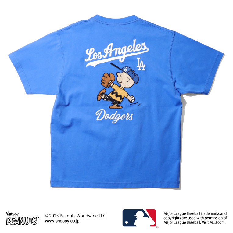 HOUSTON / ヒューストン 22106 PEANUTS × MLB EMB TEE(CHARIE BROWN) / 刺繍半袖Tシャツ (チャーリーブラウン)-全3色-｜houston-1972｜02