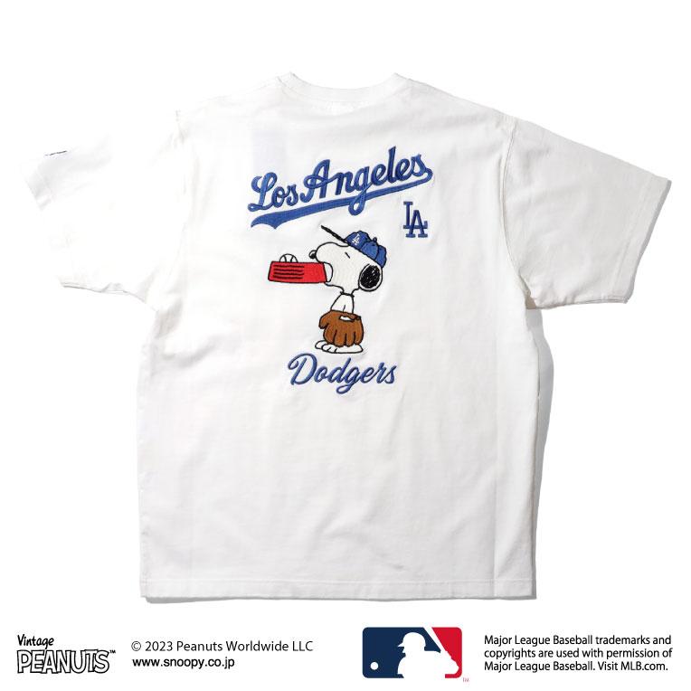 HOUSTON / ヒューストン 22107 PEANUTS × MLB EMB TEE(SNOOPY) / 刺繍半袖Tシャツ (スヌーピー)-全3色-｜houston-1972｜04