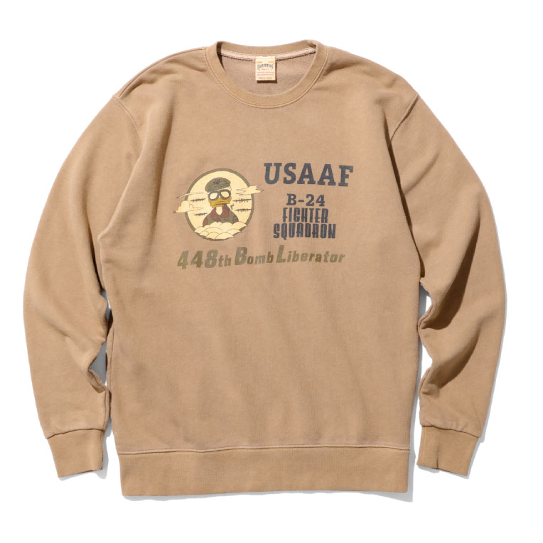 HOUSTON / ヒューストン 22155 PIGMENT PRINT C/N SWEAT(USAAF) / ピグメントプリントクルーネックスウェット -全4色-