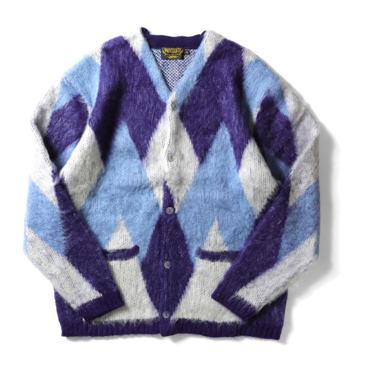 カーディガン HOUSTON / MOHAIR TOUCH CARDIGAN (DAIAMOND)ダイア柄 モヘアタッチ 起毛 ニット カーディガン セール】HOUSTON / MOHAIR TOUCH CARDIGAN (DAIAMOND)ダイア柄