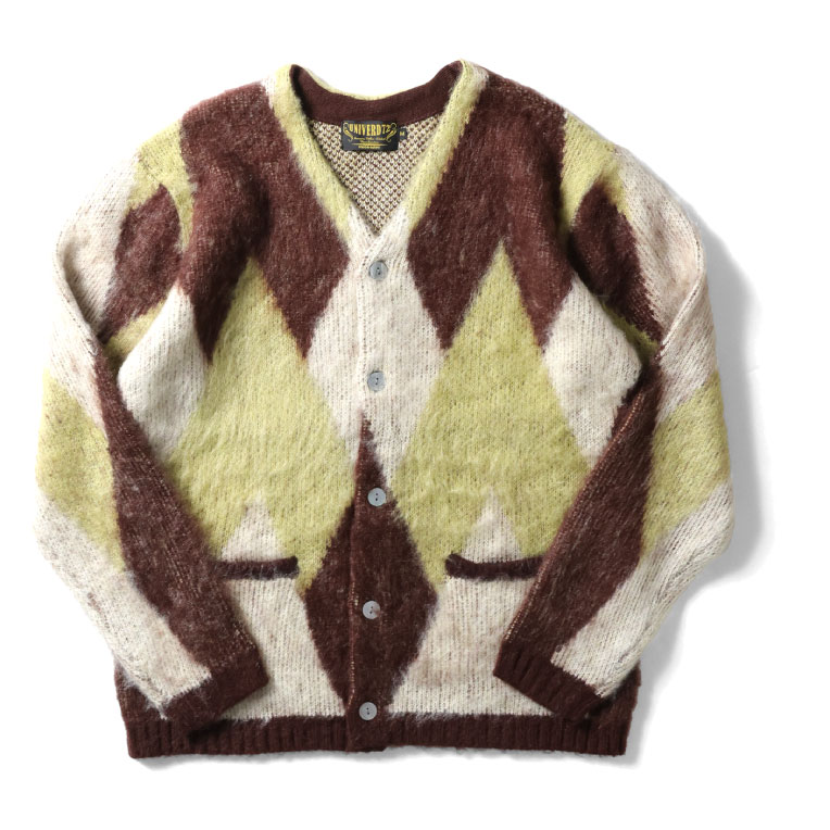 カーディガン HOUSTON / MOHAIR TOUCH CARDIGAN (DAIAMOND)ダイア柄 モヘアタッチ 起毛 ニット カーディガン セール】HOUSTON / MOHAIR TOUCH CARDIGAN (DAIAMOND)ダイア柄