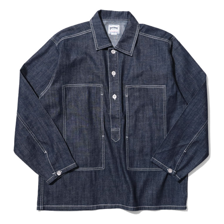 HOUSTON / ヒューストン 40696 USA COTTON DENIM PULLOVER SHIRT/ USAコットンデニムプルオーバーシャツ -全3色-｜houston-1972｜02