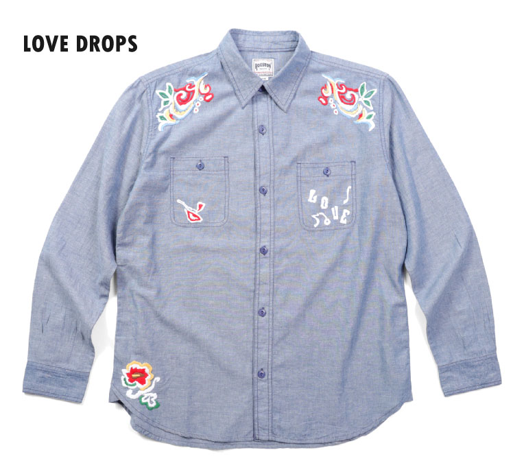 HOUSTON / ヒューストン 40904-6 HAND EMBROIDERY SHIRT / 手...