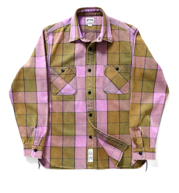 HOUSTON / ヒューストン 40959 VINTAGE WASH CHECK VIYELLA SHIRT