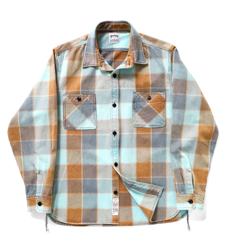 HOUSTON / ヒューストン 40959 VINTAGE WASH CHECK VIYELLA SHIRT