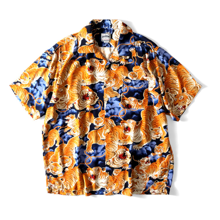 HOUSTON / ヒューストン 41022 ALOHA SHIRT(百虎) / アロハシャツ -全6色-｜houston-1972｜06