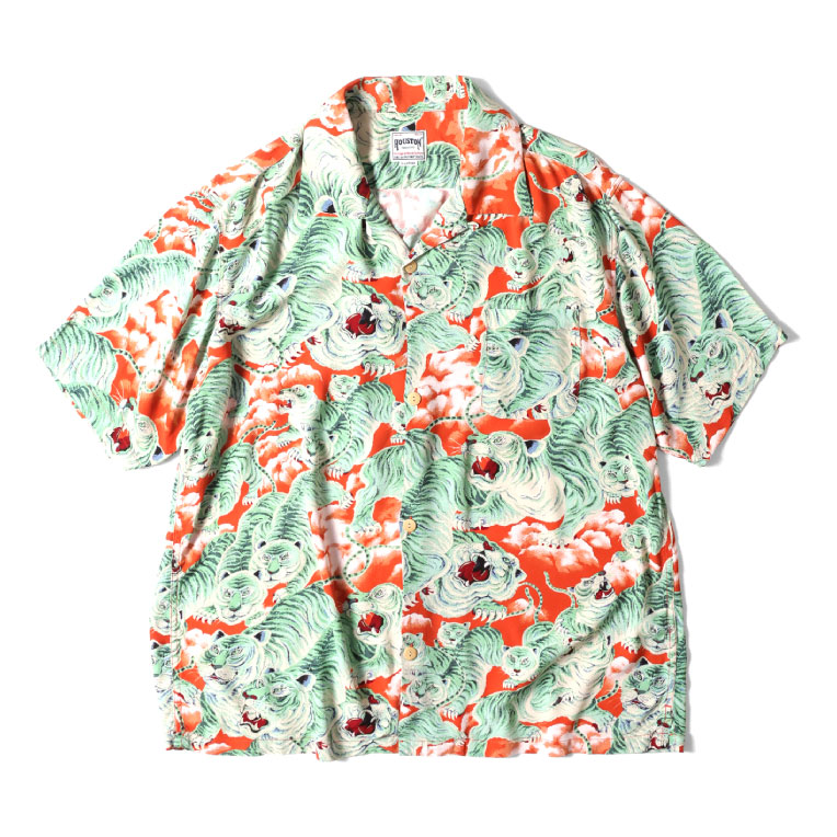 HOUSTON / ヒューストン 41022 ALOHA SHIRT(百虎) / アロハシャツ -全6色-｜houston-1972｜07