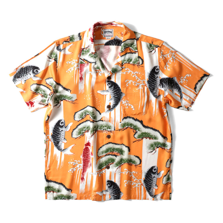 HOUSTON  / ヒューストン 41109 ALOHA SHIRT (鯉) / アロハシャツ -...