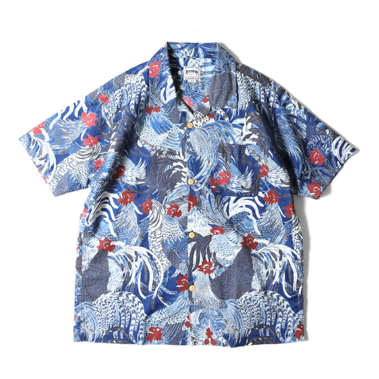 HOUSTON  / ヒューストン 41131 INDIGO LINEN ALOHA SHIRT /...