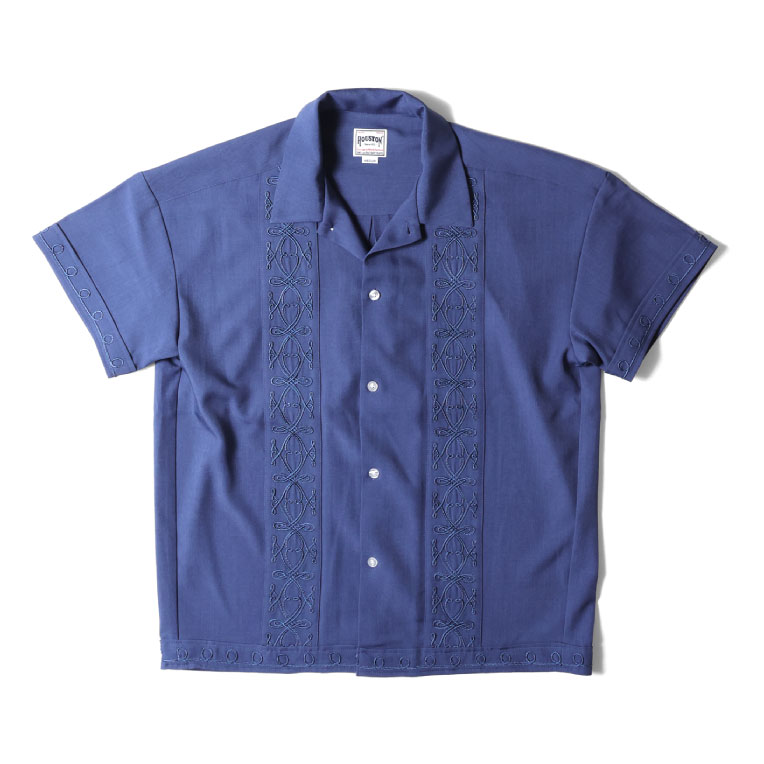 HOUSTON / ヒューストン 41137 CORD EMBROIDERY S/S SHIRT / コード刺繍半袖シャツ -全3色-