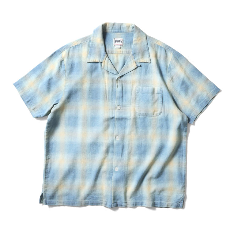 HOUSTON（ヒューストン） 41165 INDIGO HB OMBRE CHECK S/S SHIRT
