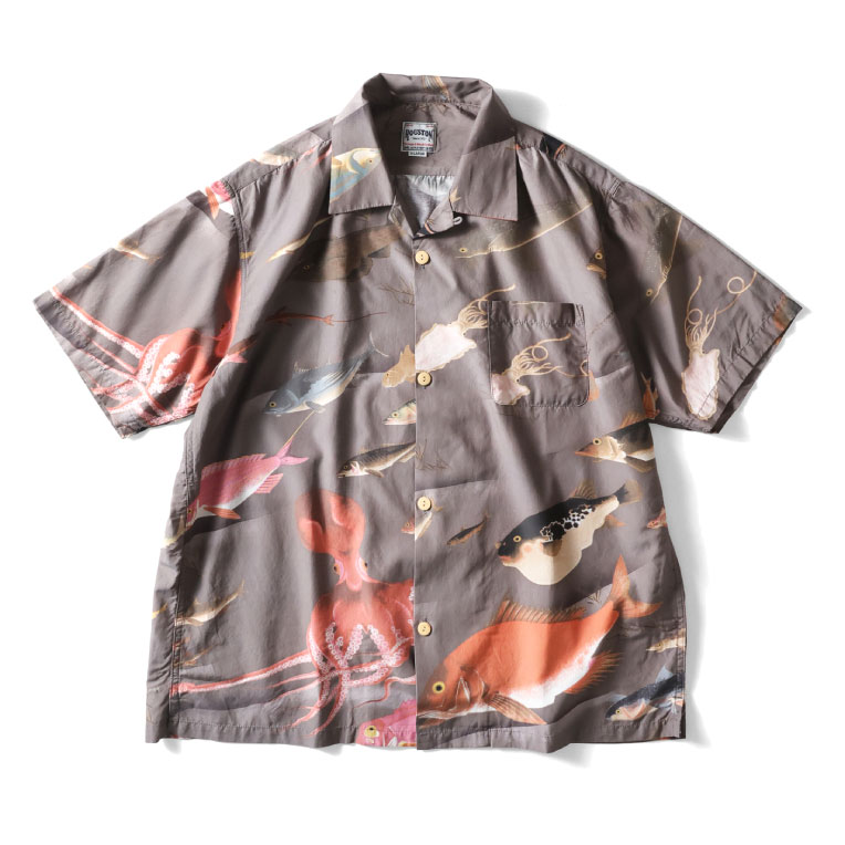 HOUSTON（ヒューストン） 41170 ×伊藤若冲 COTTON RAYON ALOHA SHIRT