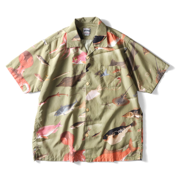 HOUSTON（ヒューストン） 41170 ×伊藤若冲 COTTON RAYON ALOHA SHIRT
