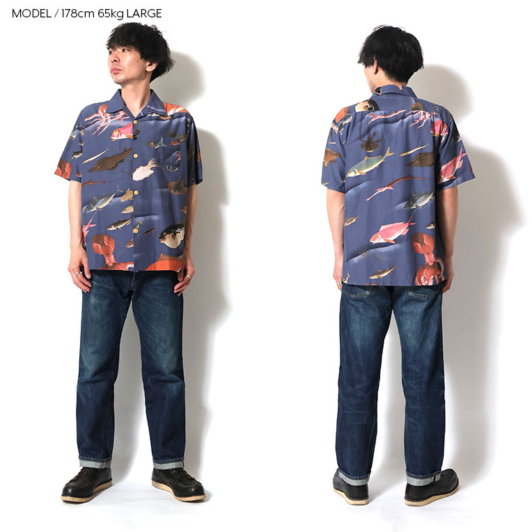 HOUSTON（ヒューストン） 41170 ×伊藤若冲 COTTON RAYON ALOHA SHIRT