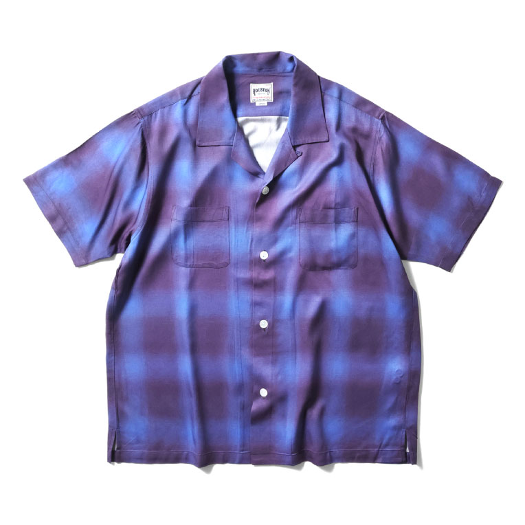 美品✨HOUSTON OMBRE CHECK SHIRT HOUSTON（ヒューストン） 41187 OMBRE CHECK S/S SHIRT / オンブレ