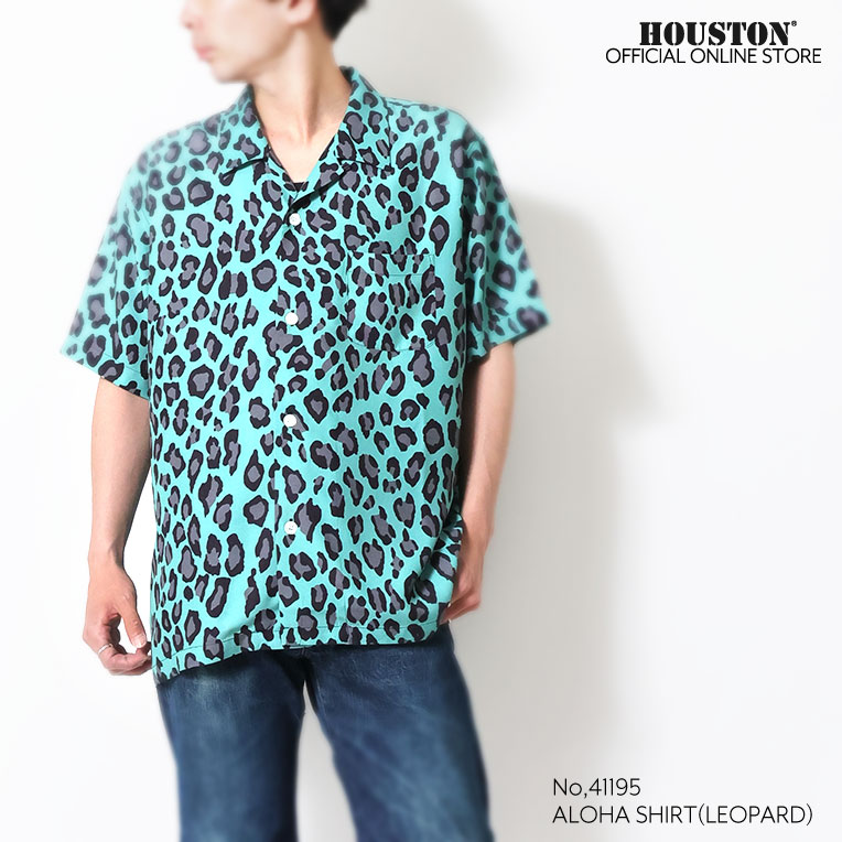 HOUSTON / ヒューストン 41195 ALOHA SHIRT (LEOPARD) / アロハシャツ