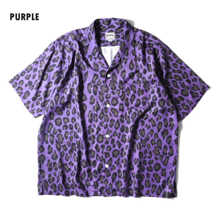 HOUSTON / ヒューストン 41195 ALOHA SHIRT (LEOPARD) / アロハシャツ