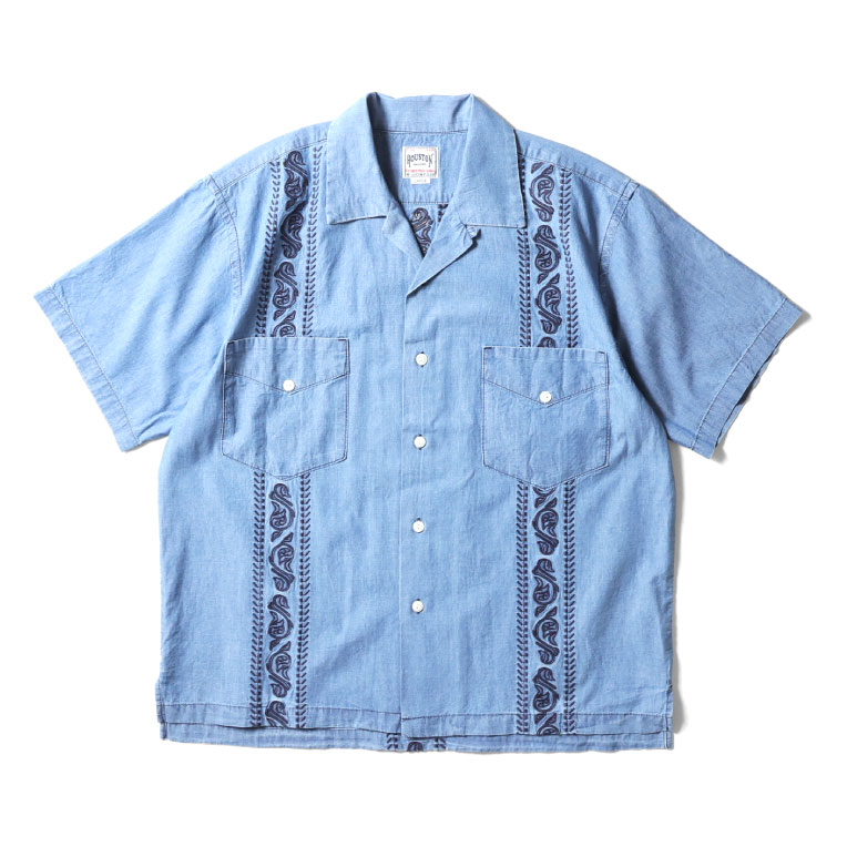 HOUSTON（ヒューストン） 41216 CHAMBRAY EMB CUBA SHIRT