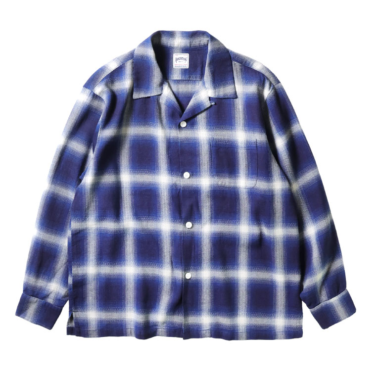 HOUSTON（ヒューストン） 41272 INDIGO HB OMBRE CHECK L/S SHIRT
