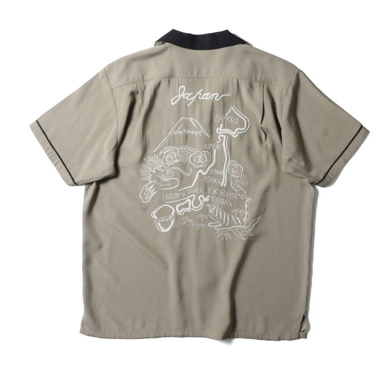 HOUSTON（ヒューストン） 41310 SOUVENIR SHIRT(MAP) / スーベニア