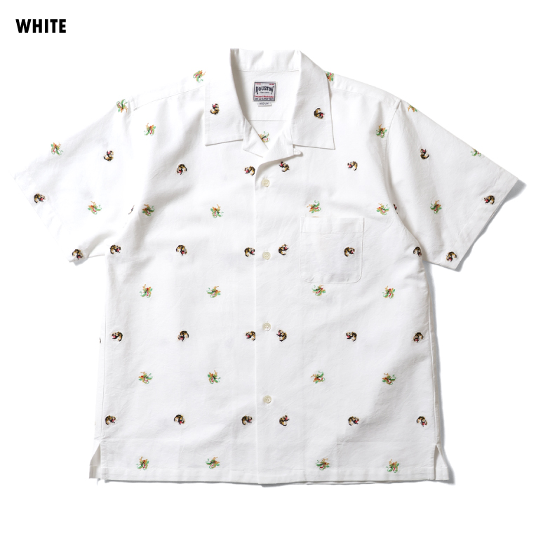 HOUSTON（ヒューストン） 41346 OXFORD EMBROIDERY S/S SHIRT (龍虎