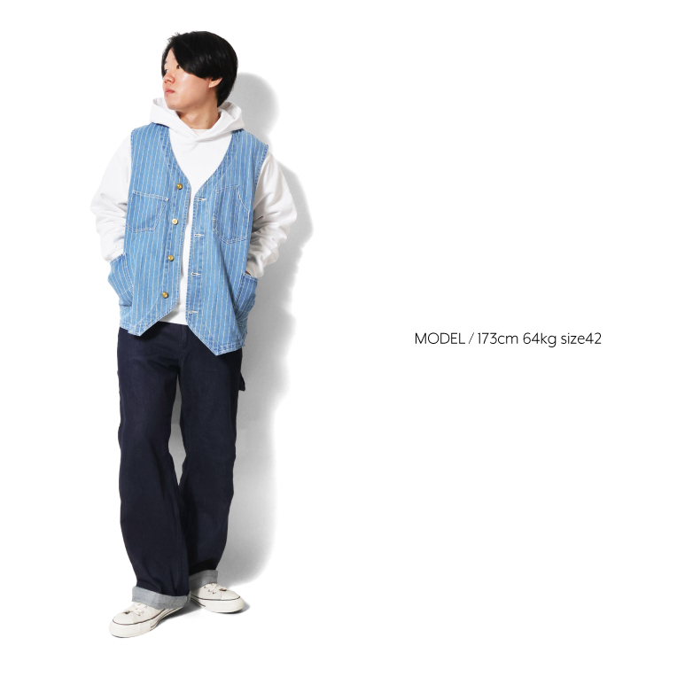 HOUSTON（ヒューストン） 51550 WABASH DENIM RAILROADER WORK VEST