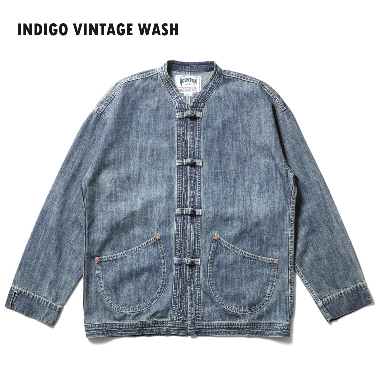 HOUSTON(ヒューストン) 51591 SLUB DENIM CHINA JACKET / スラブ HOUSTON(ヒューストン) 51591 SLUB DENIM CHINA JACKET / スラブ