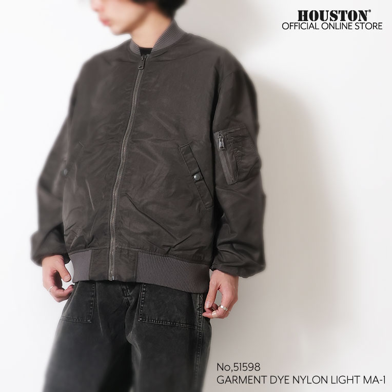 HOUSTON（ヒューストン） 51598 GARMENT DYE NYLON LIGHT MA-1