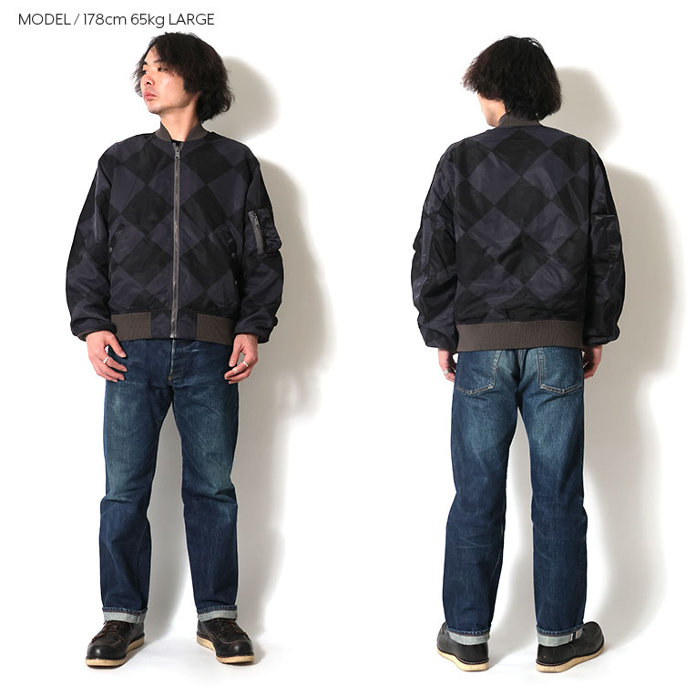 HOUSTON（ヒューストン） 51601 GARMENT DYE NYLON LINECREWMAN MA-1