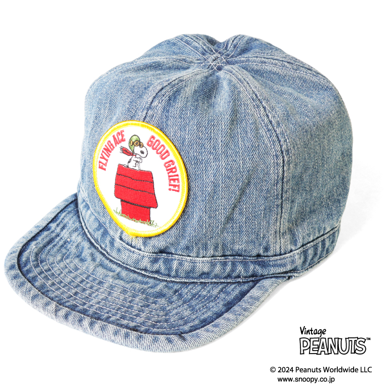 HOUSTON/ヒューストン 6864 PEANUTS DENIM ARMY CAP (FLYING...