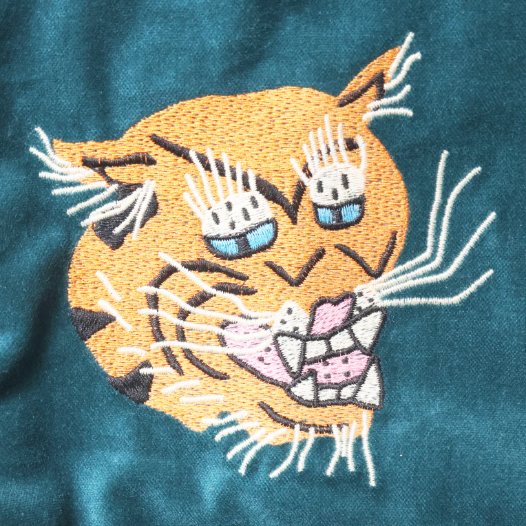 HOUSTON（ヒューストン） 6898 VELVETEEN EFFECT BAG (TIGER) / 刺繍