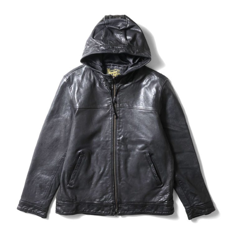 HOUSTON / ヒューストン 8227 LEATHER HOODIE JACKET / レザーフードジャケット -全2色-の画像