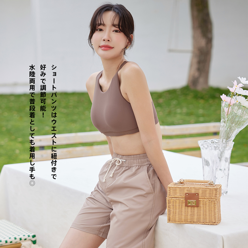 高い品質 水着 レディース 体型カバー ビキニ ショートパンツ 3点セット 果物